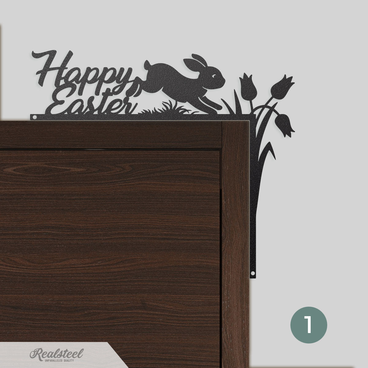 Easter Door Corner Decor Version 1 - 10"x12" / Black - RealSteel Center