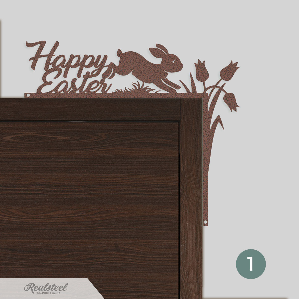 Easter Door Corner Decor Version 1 - 10"x12" / Black - RealSteel Center