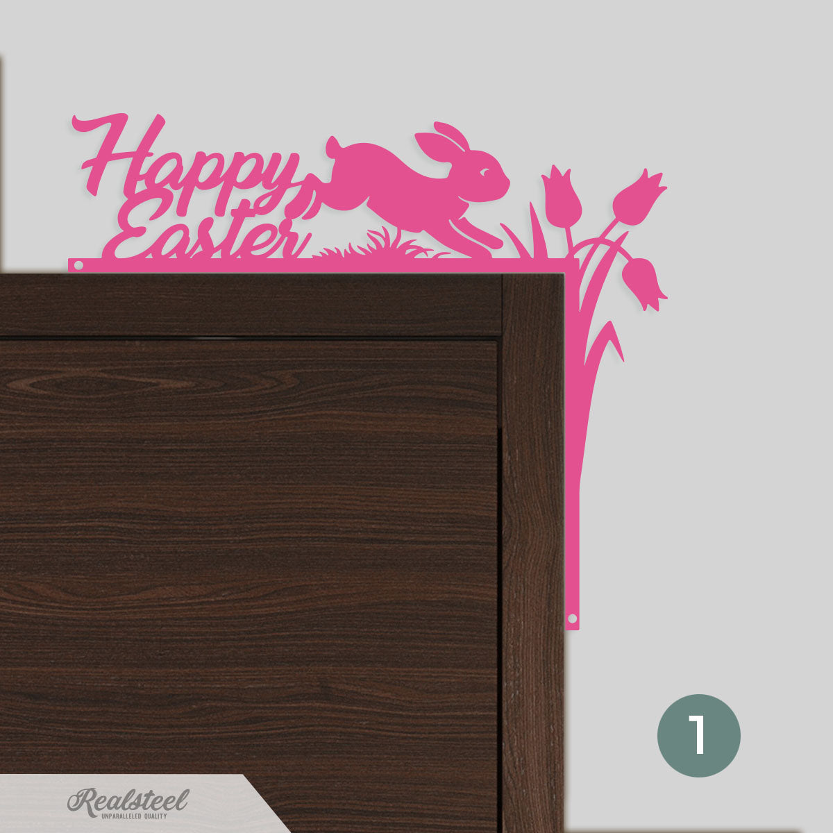 Easter Door Corner Decor Version 1 - 10"x12" / Pink - RealSteel Center