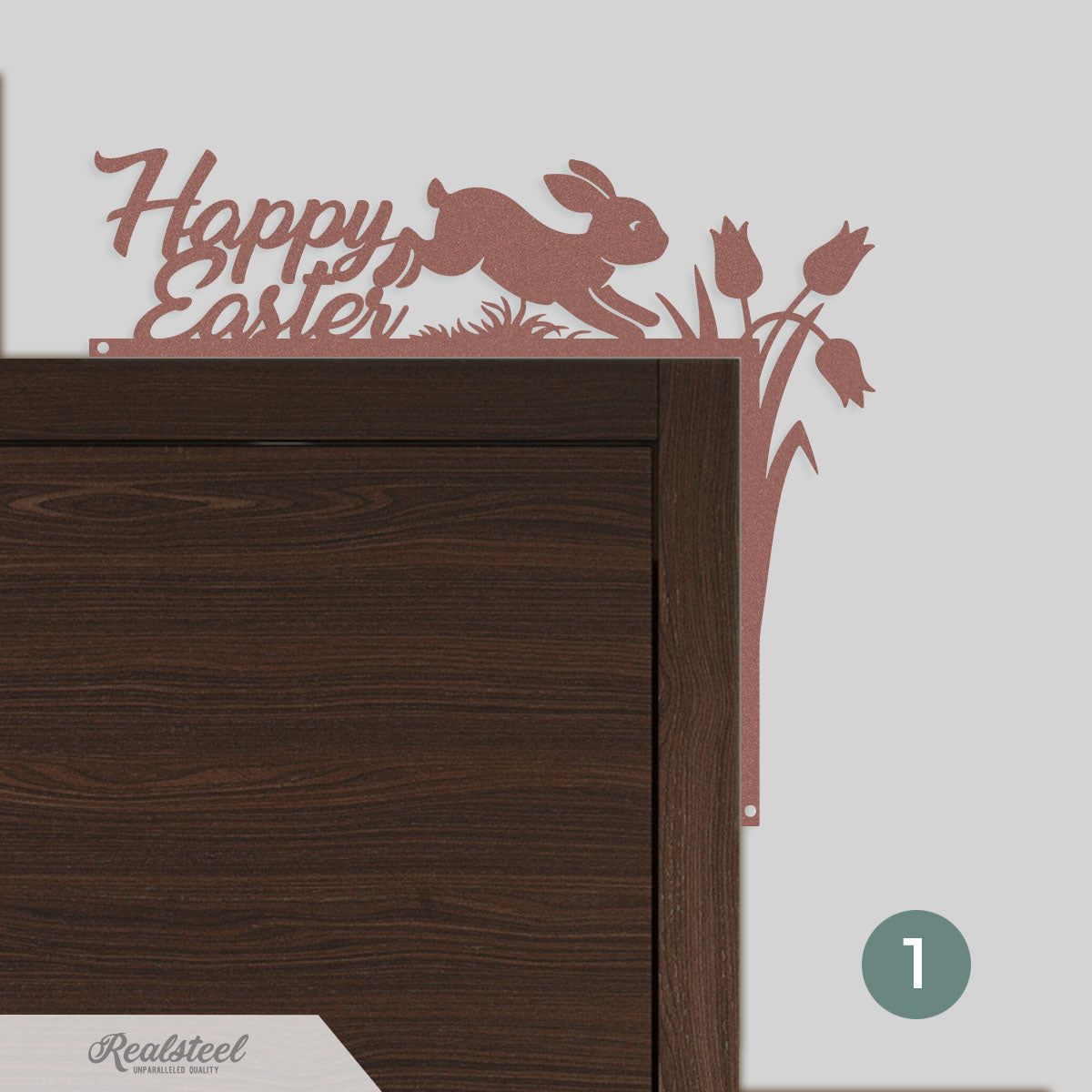 Easter Door Corner Decor Version 1 - 10"x12" / Rust - RealSteel Center