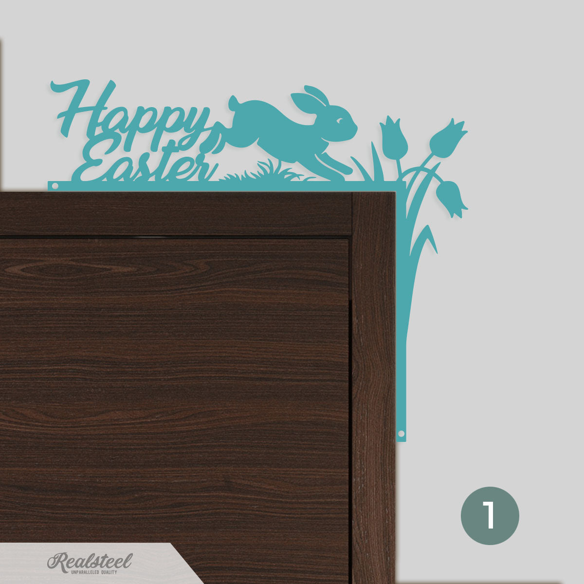 Easter Door Corner Decor Version 1 - 10"x12" / Turquoise - RealSteel Center
