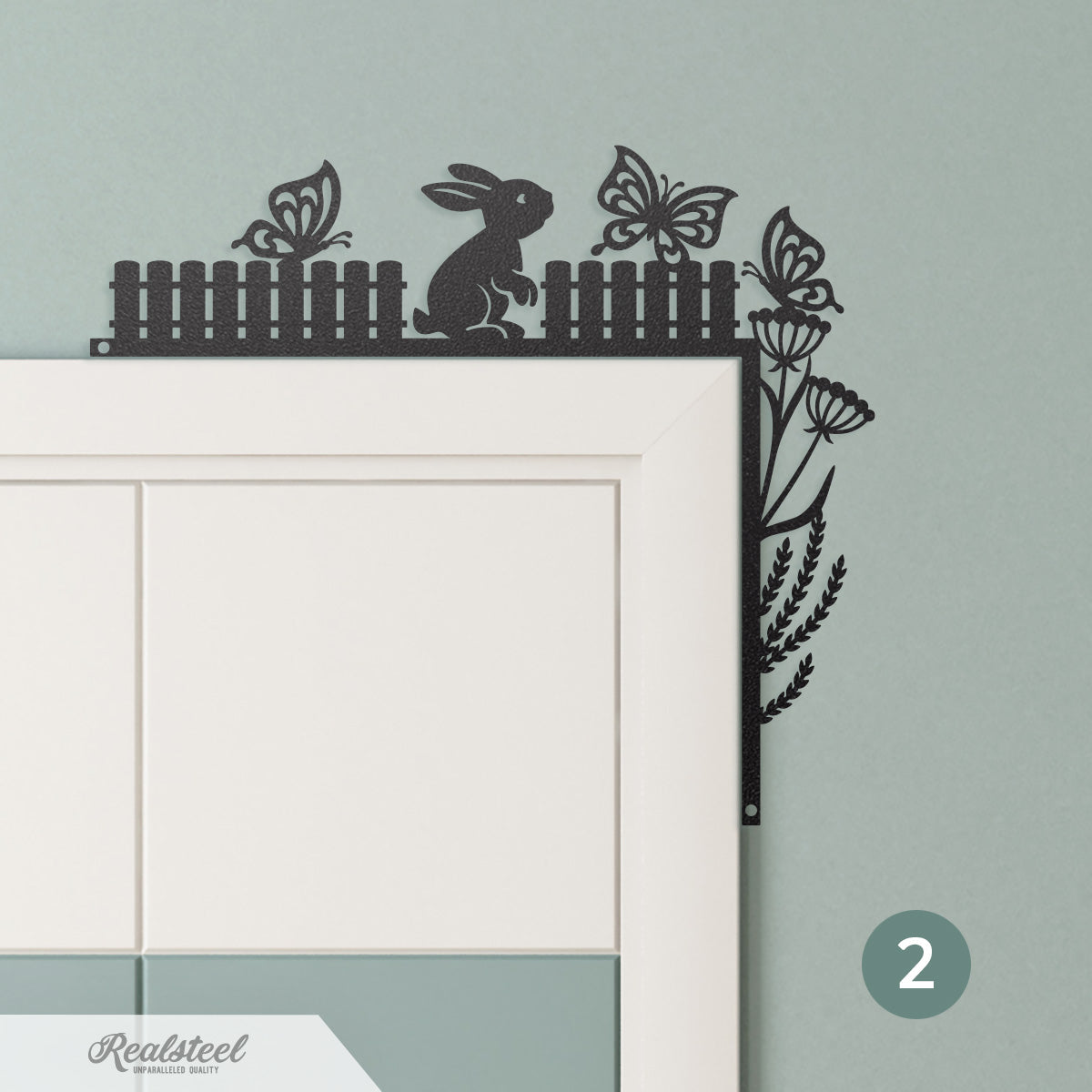 Easter Door Corner Decor Version 2 - 10"x12" / Black - RealSteel Center