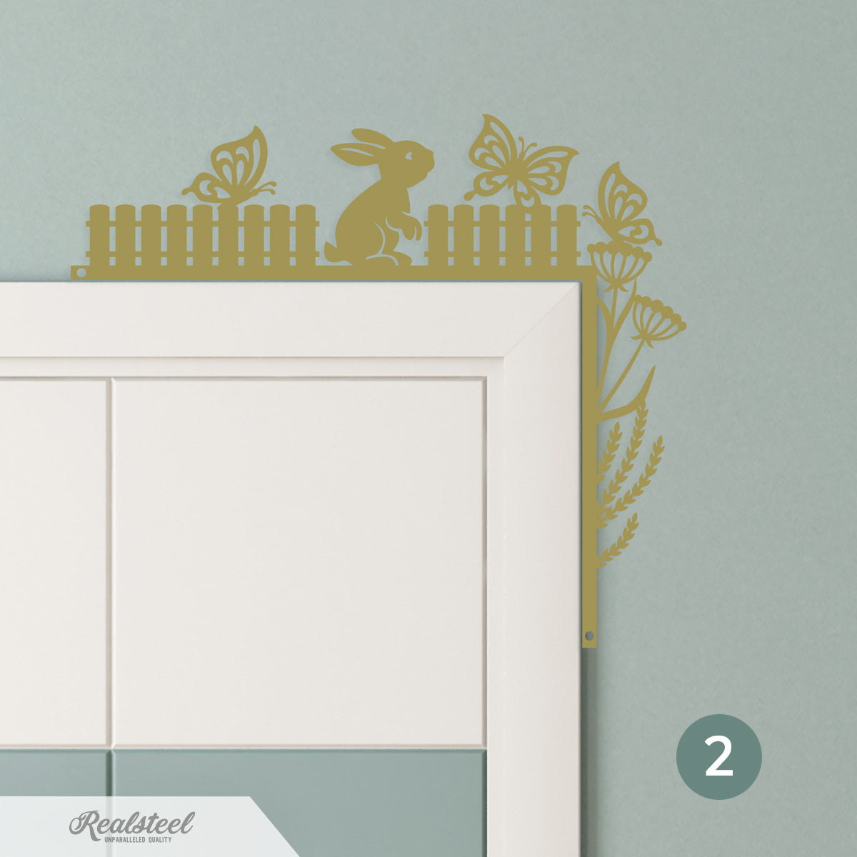 Easter Door Corner Decor Version 2 - 10"x12" / Gold - RealSteel Center