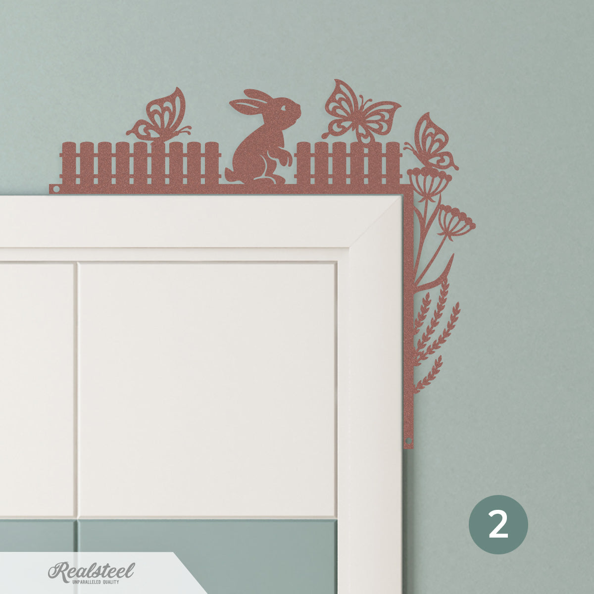 Easter Door Corner Decor Version 2 - 10"x12" / Rust - RealSteel Center