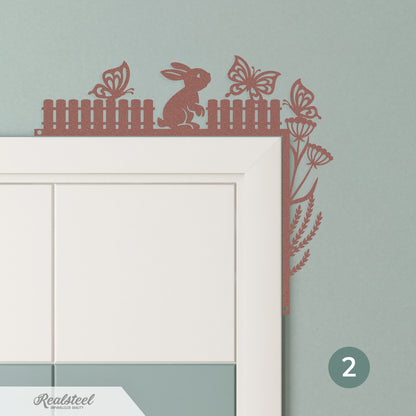 Easter Door Corner Decor Version 2 - 10"x12" / Rust - RealSteel Center