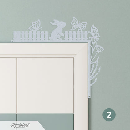 Easter Door Corner Decor Version 2 - 10"x12" / Textured Silver - RealSteel Center