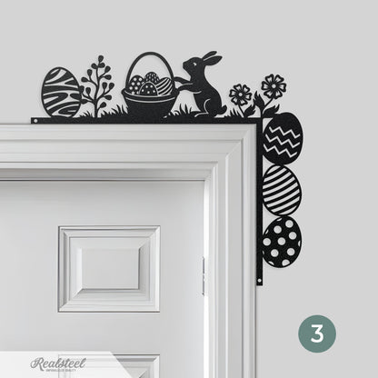 Easter Door Corner Decor Version 3 -10"x11" / Black - RealSteel Center