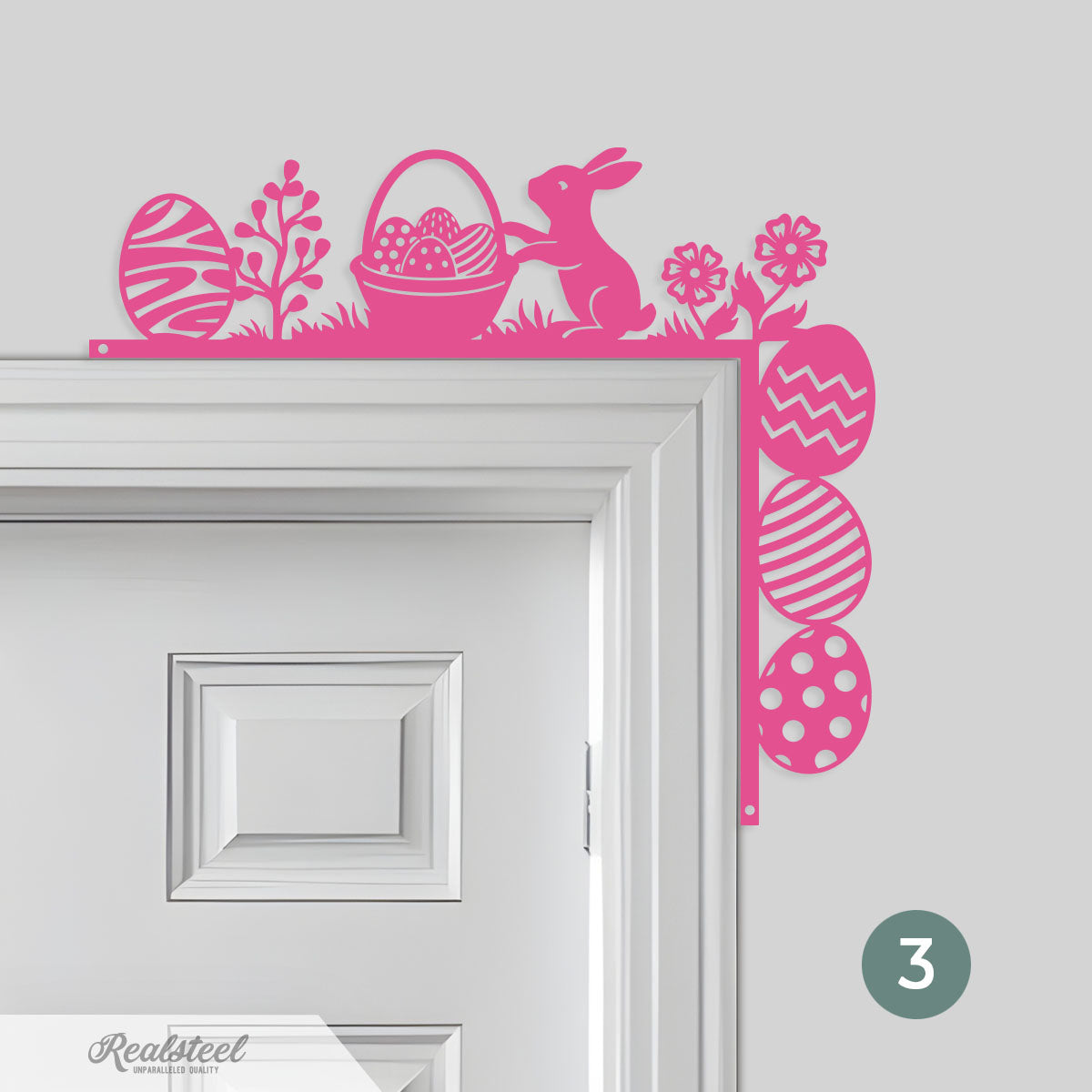 Easter Door Corner Decor Version 3 -10"x11" / Pink - RealSteel Center
