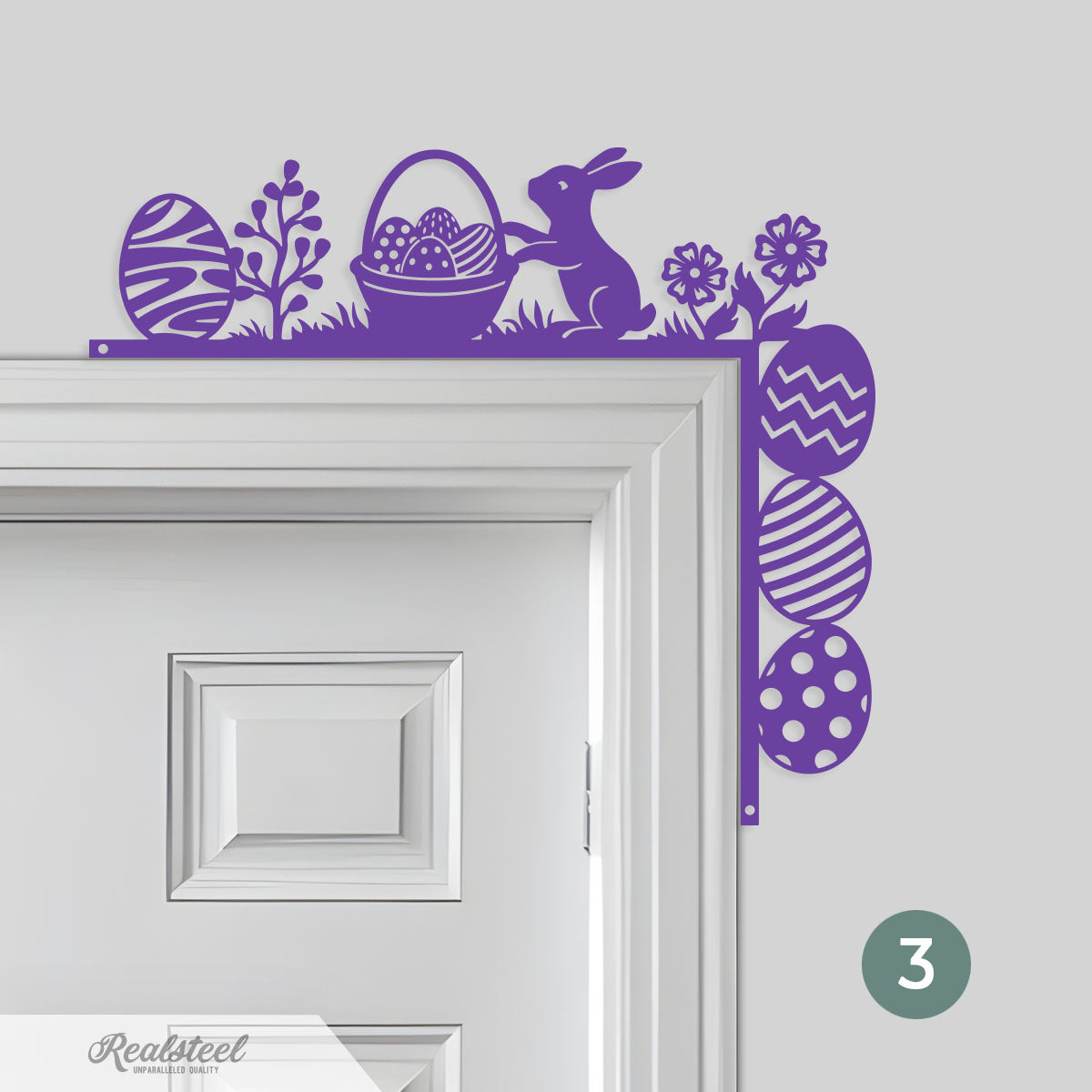 Easter Door Corner Decor Version 3 -10"x11" / Purple - RealSteel Center