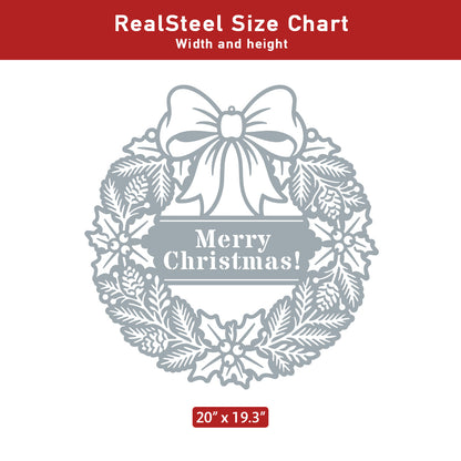 Elegant Holly Christmas Wreath Monogram
