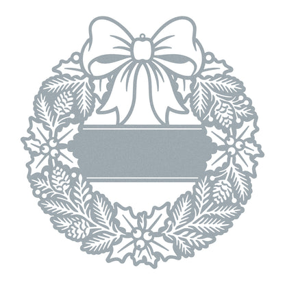Elegant Holly Christmas Wreath Monogram