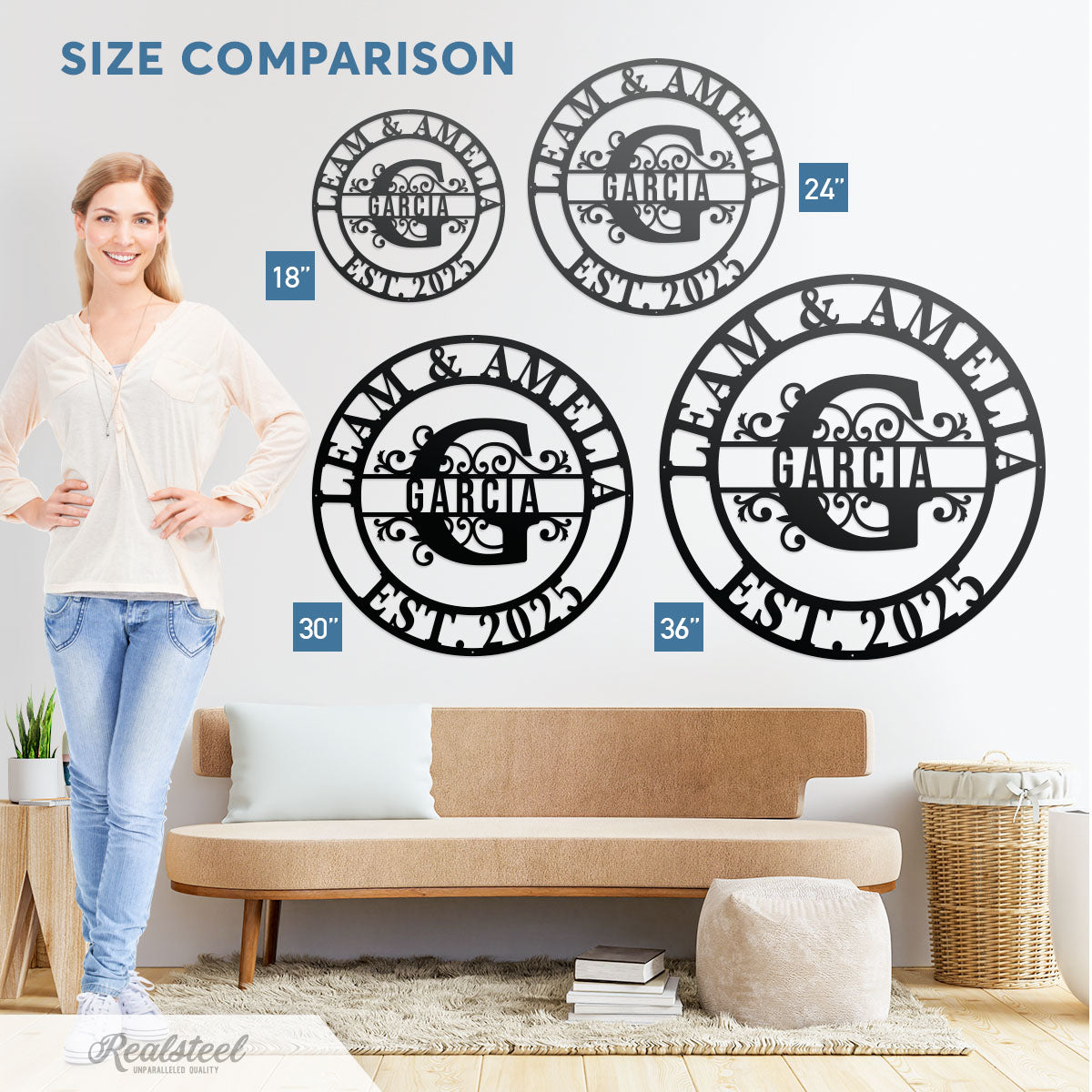 Elegant Personalized Name Monogram - RealSteel Center