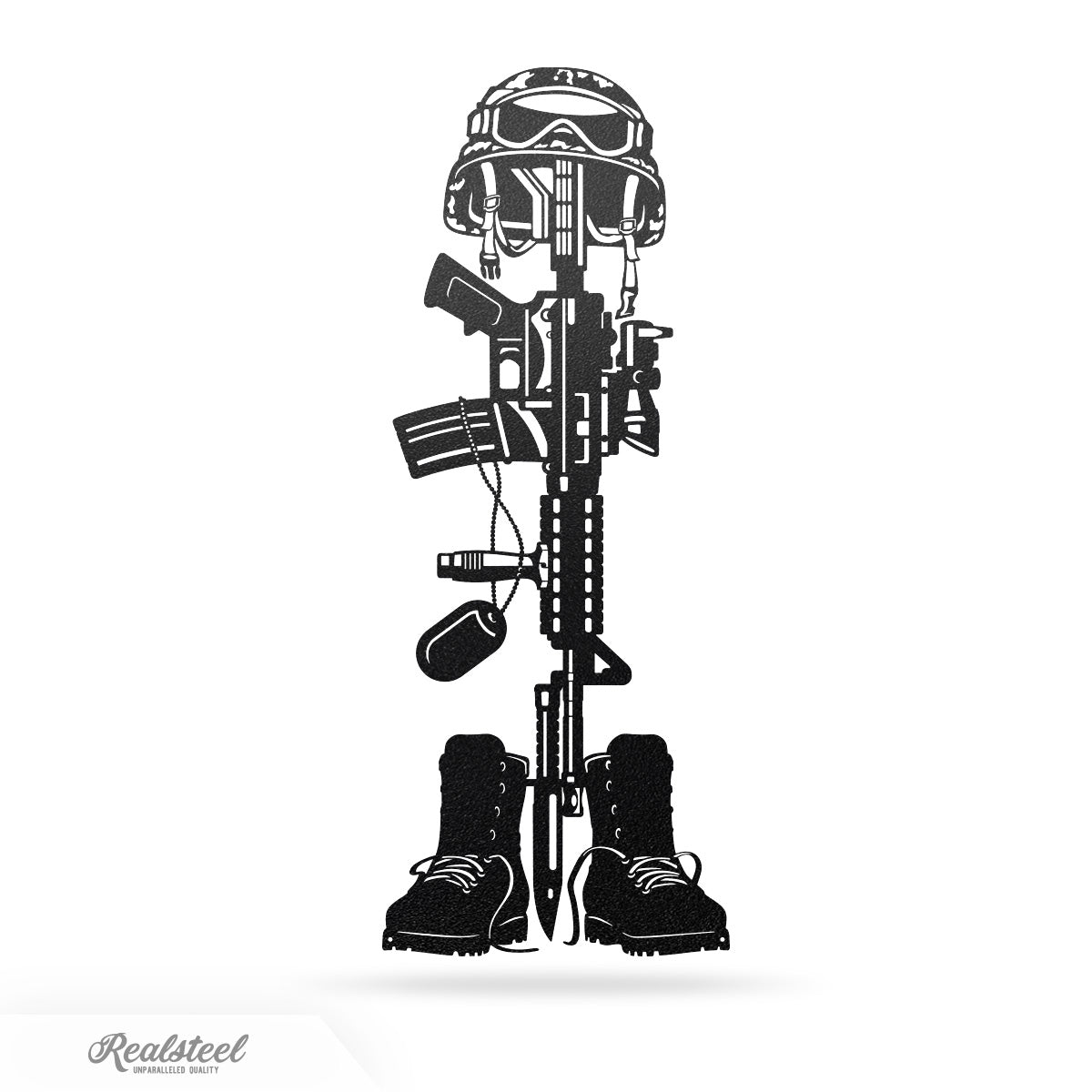 Fallen Soldier Battlefield Cross Wall Decor 18" / Black - RealSteel Center