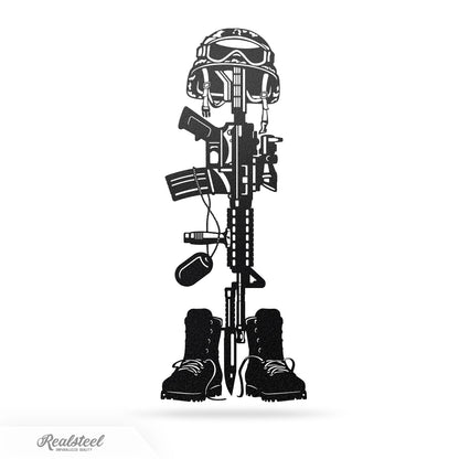 Fallen Soldier Battlefield Cross Wall Decor 18" / Black - RealSteel Center