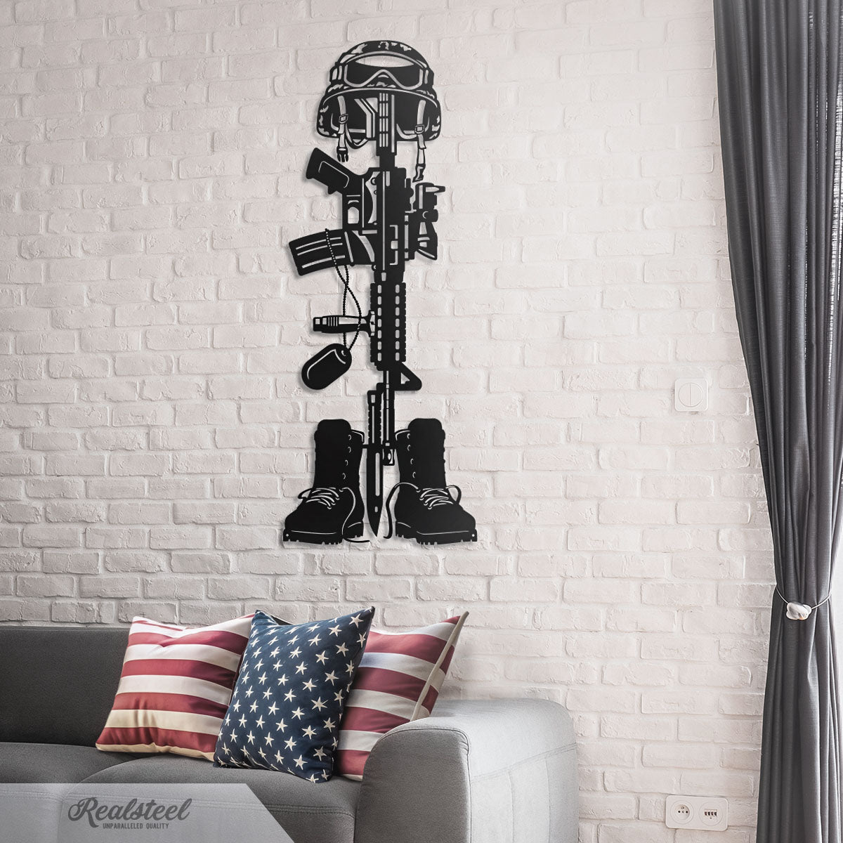 Fallen Soldier Battlefield Cross Wall Decor - RealSteel Center
