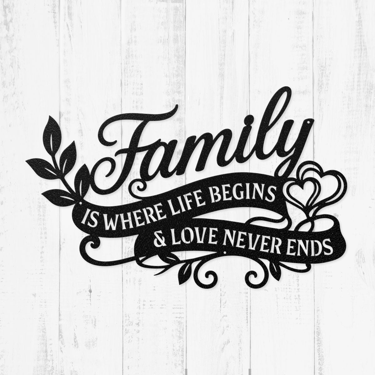 Family Life Love Wall Decor 15" × 24" / Black - RealSteel Center