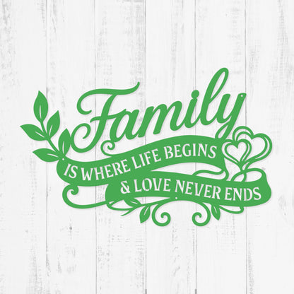 Family Life Love Wall Decor 15" × 24" / Green - RealSteel Center