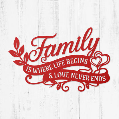 Family Life Love Wall Decor 15" × 24" / Red - RealSteel Center