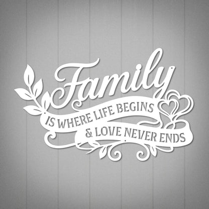 Family Life Love Wall Decor 15" × 24" / White - RealSteel Center