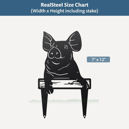 Garden Art - Farm Piglet Stake - RealSteel Center