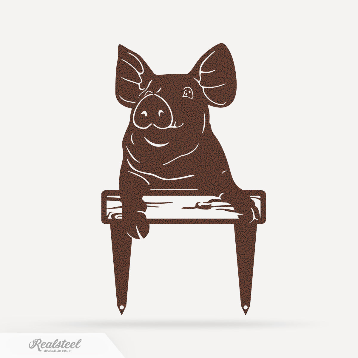 Garden Art - Farm Piglet Stake 7"x12" / Penny Vein - RealSteel Center