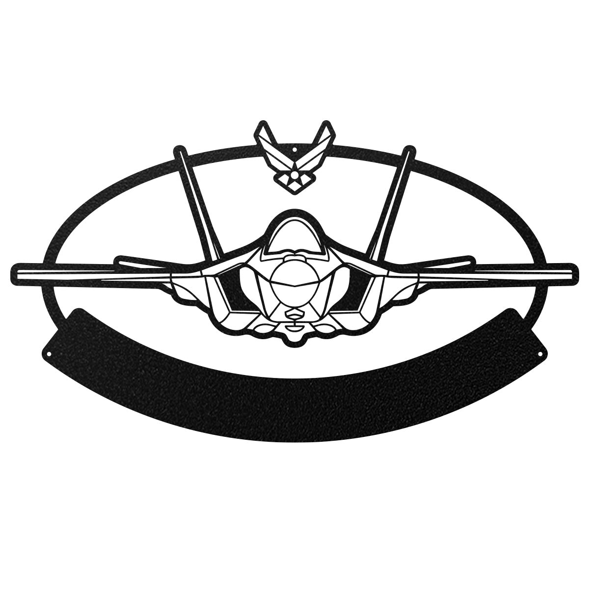 Fighter Jet Monogram 10.2” × 18” / Black - RealSteel Center