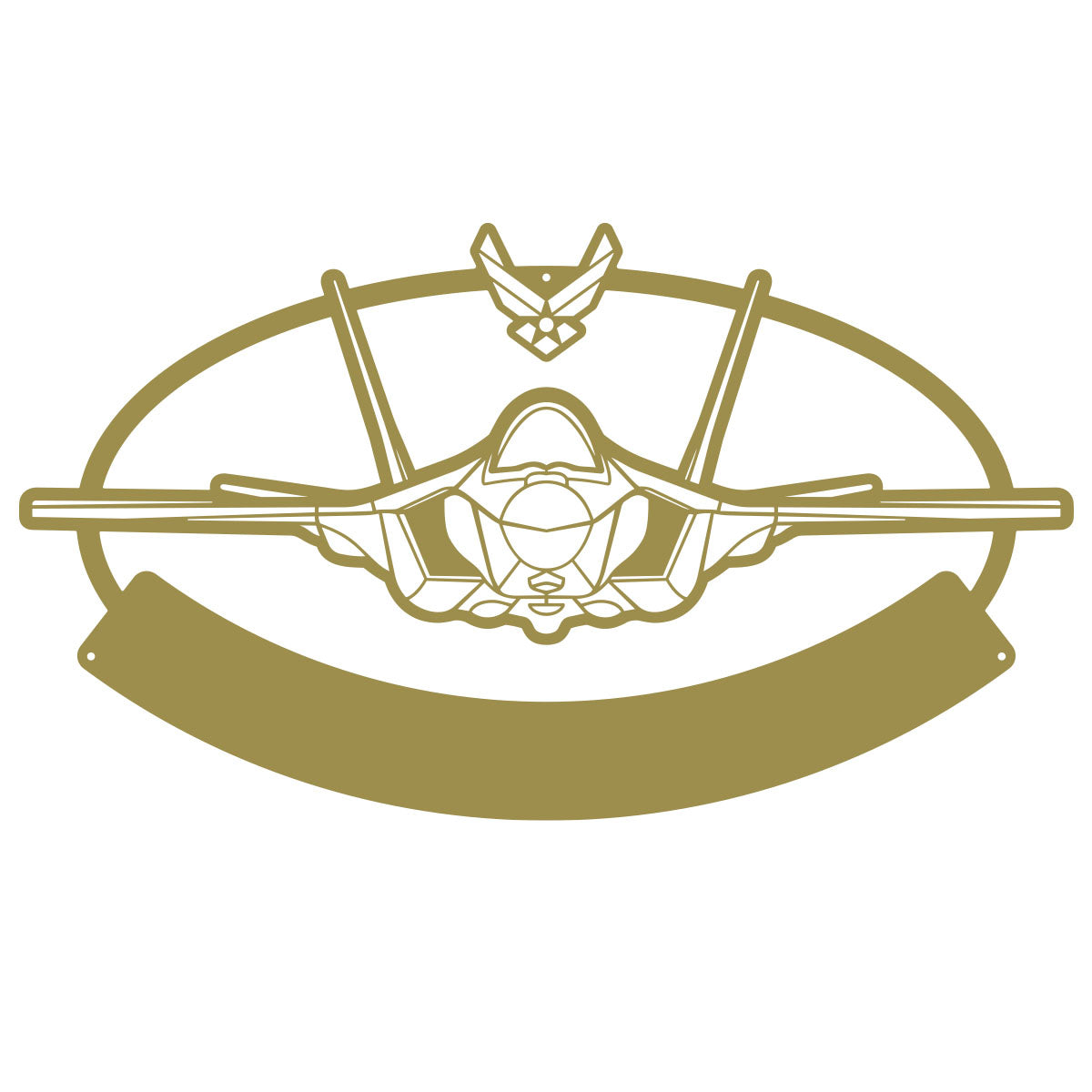Fighter Jet Monogram 10.2” × 18” / Gold - RealSteel Center
