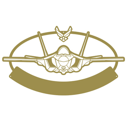 Fighter Jet Monogram 10.2” × 18” / Gold - RealSteel Center