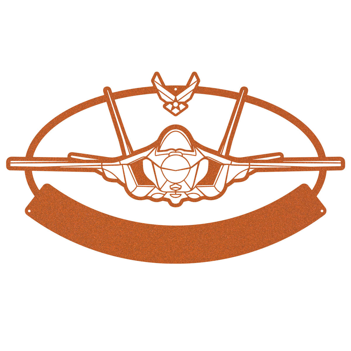 Fighter Jet Monogram 10.2” × 18” / Rust - RealSteel Center