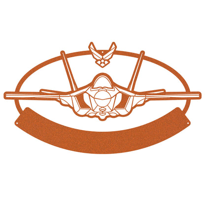 Fighter Jet Monogram 10.2” × 18” / Rust - RealSteel Center