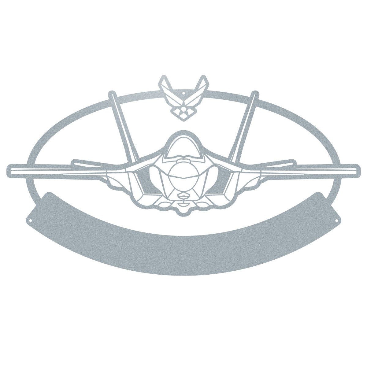 Fighter Jet Monogram 10.2” × 18” / Textured Silver - RealSteel Center