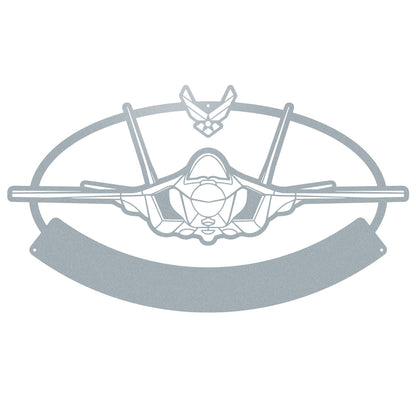 Fighter Jet Monogram 10.2” × 18” / Textured Silver - RealSteel Center