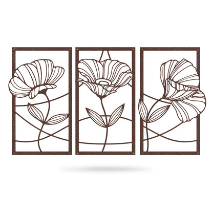 Flower Panel Decor Wall Art 3 Panel / 18" / Penny Vein - RealSteel Center