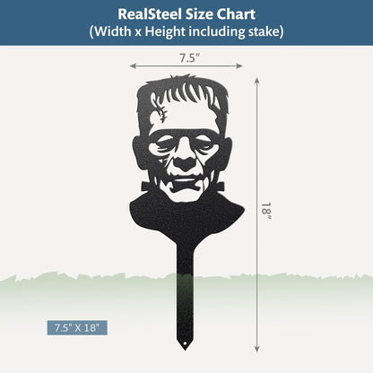 Halloween Monster 4-Pack Garden Stakes | Dracula, Frankenstein, Wolfman, & Mummy - RealSteel Center