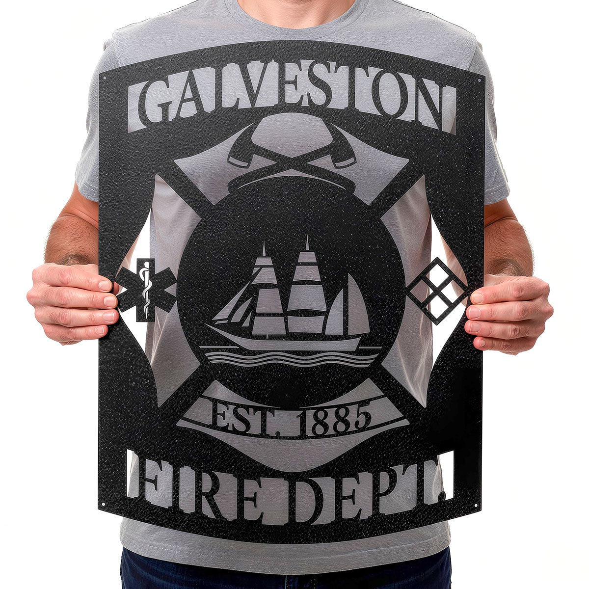 Galveston Fire Department Metal Sign – Custom Firefighter Wall Art - RealSteel Center