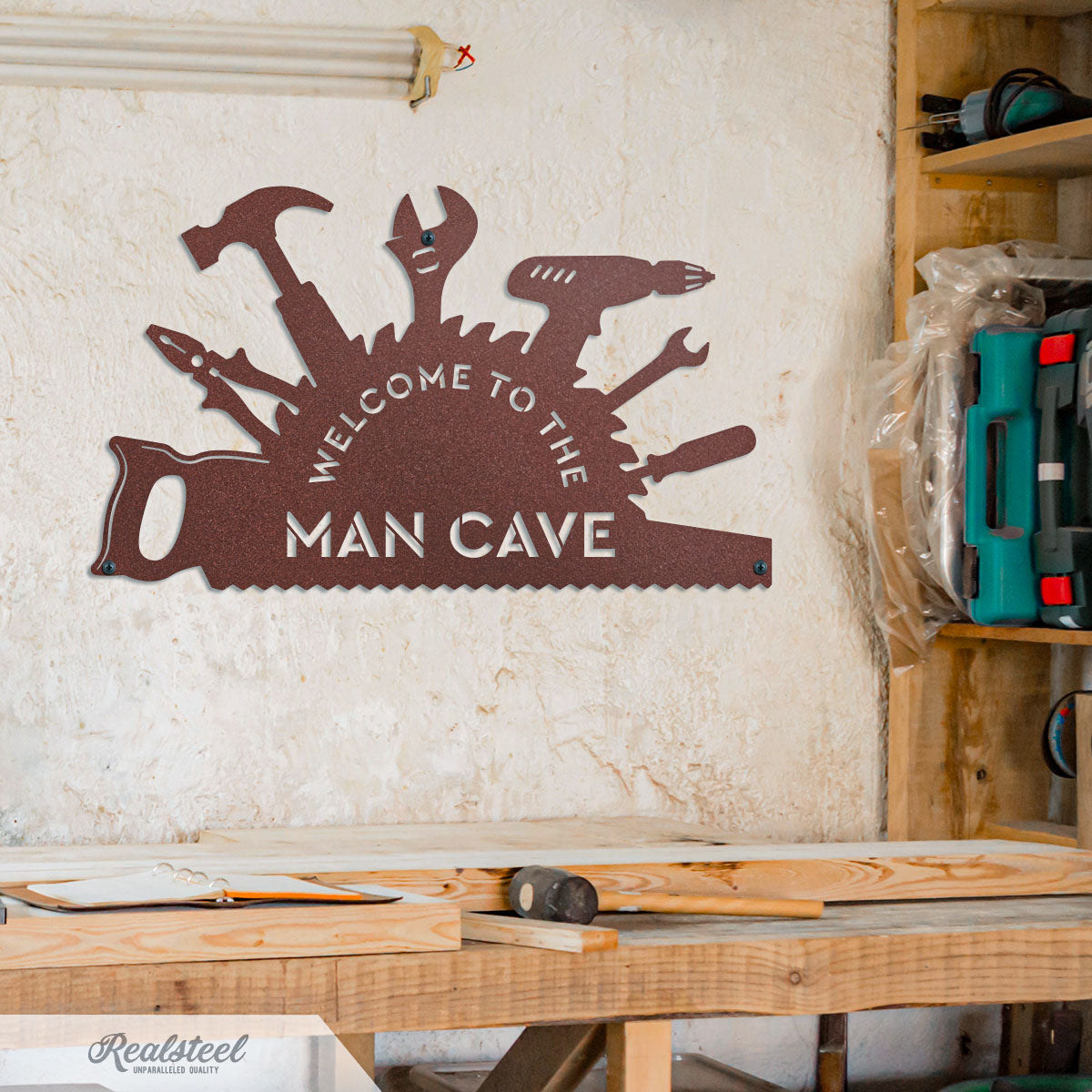 Welcome to the Tool-Themed Metal Sign 🔨🪚 - Garage Tools Monogram ...