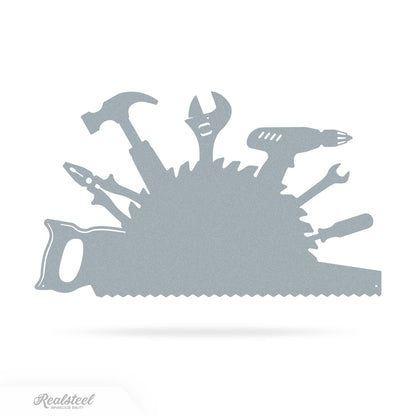 Garage Tools Monogram 10" x 18" / Textured Silver - RealSteel Center