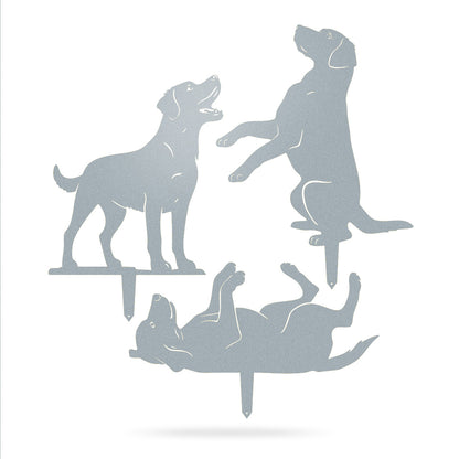 Garden Art - Dog Stakes 3 Pack Assorted / Textured Silver - RealSteel Center
