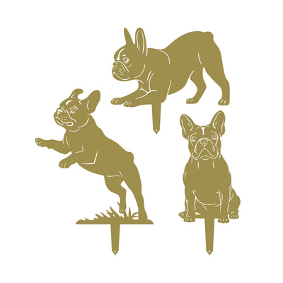 Garden Art - French Bulldog Stakes 3 Pack