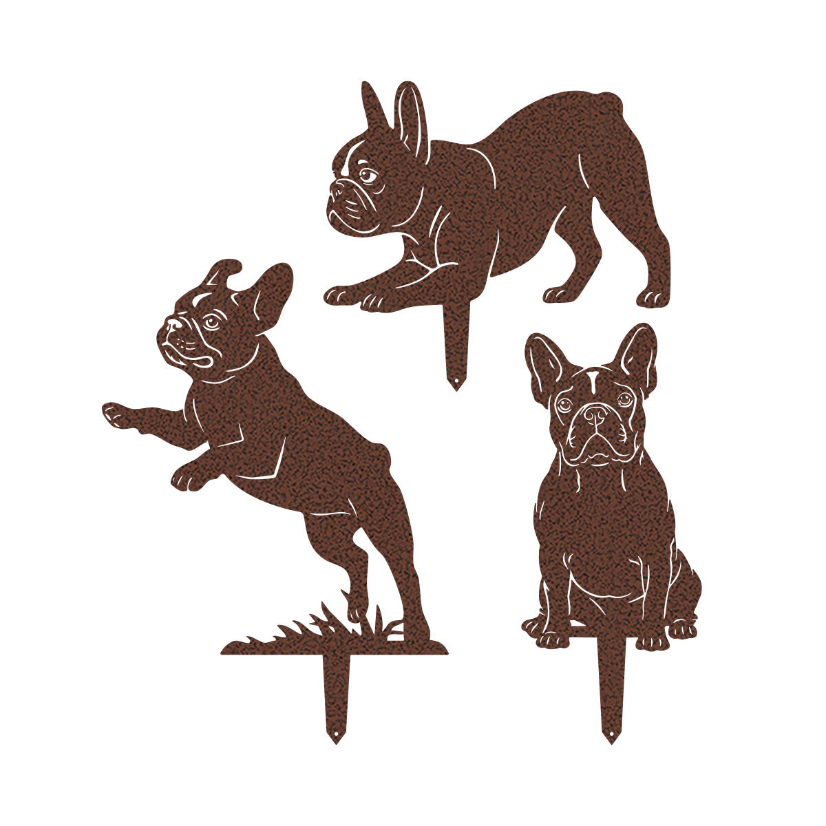 Garden Art - French Bulldog Stakes 3 Pack