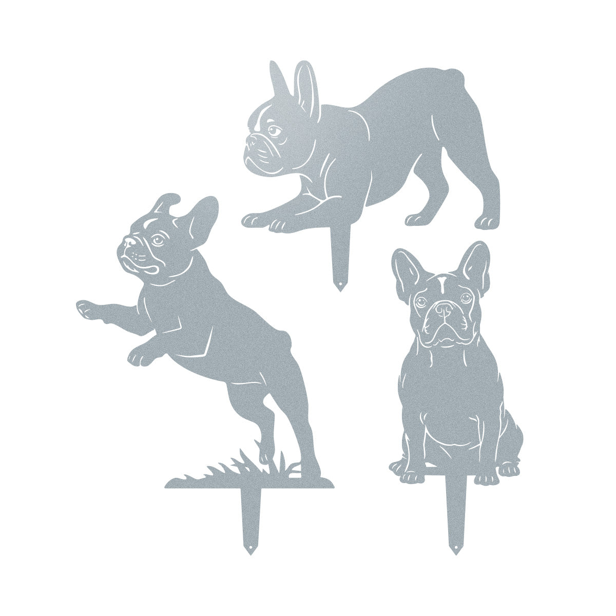 Garden Art - French Bulldog Stakes 3 Pack