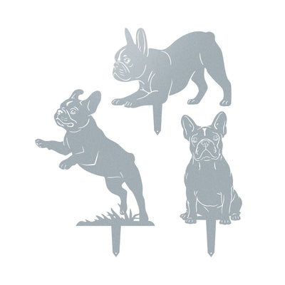 Garden Art - French Bulldog Stakes 3 Pack