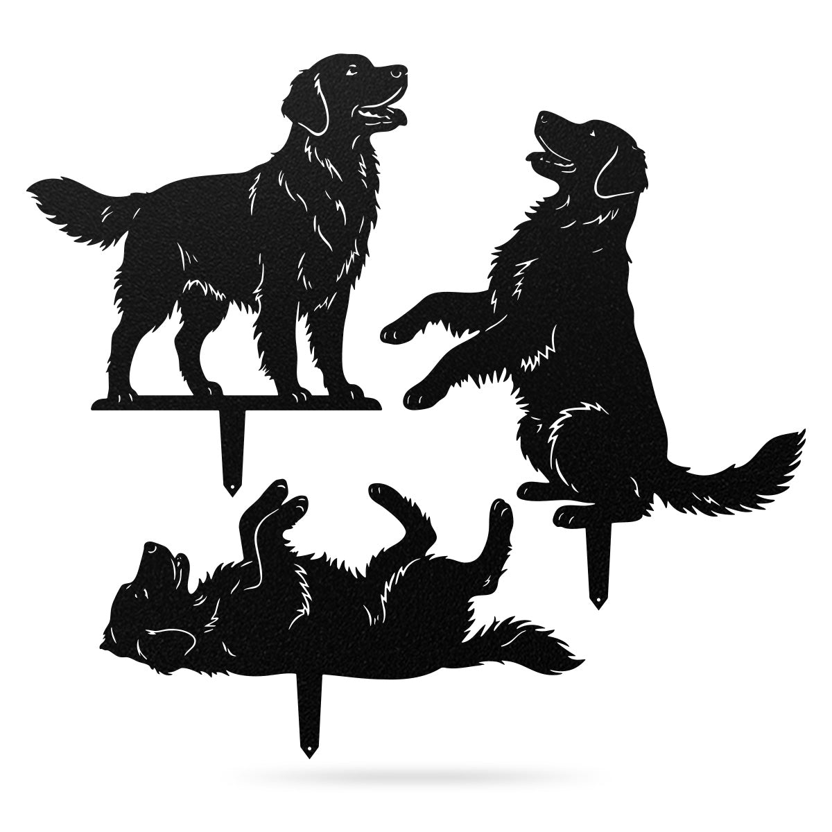 Garden Art-Golden Retrievers Stakes 3 Pack - RealSteel Center