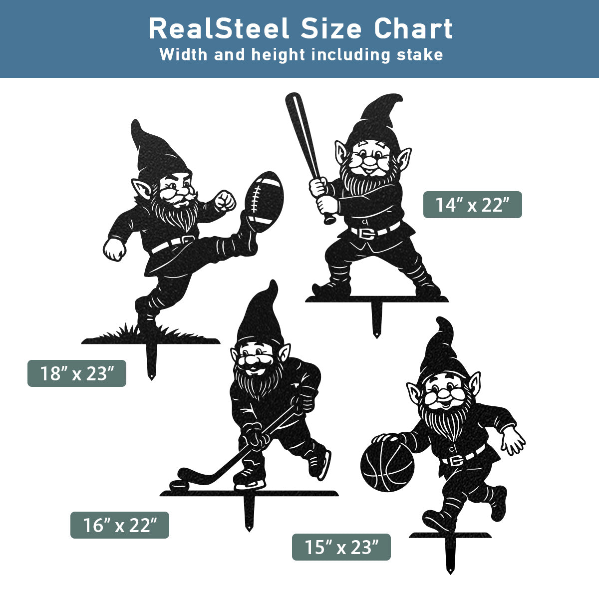 Garden Sports Gnome Yard Set - 4 Pack - RealSteel Center