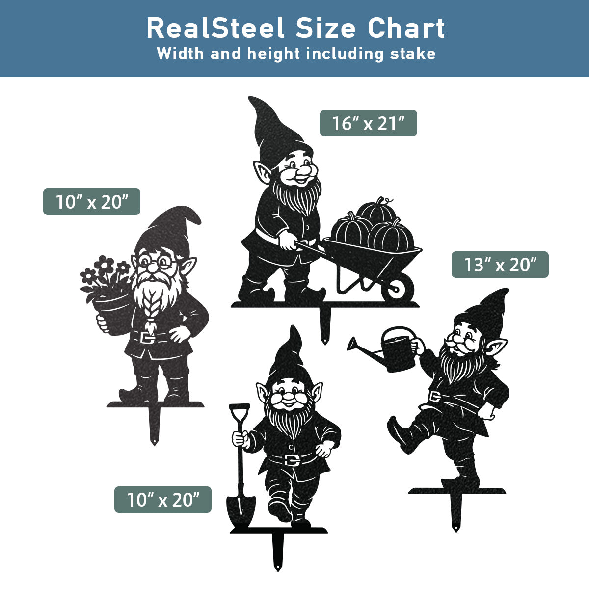 Garden Working Gnome Yard Set - 4 Pack - RealSteel Center