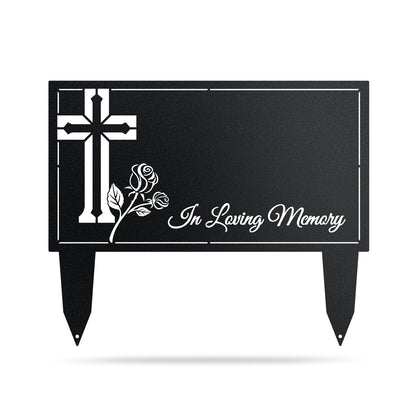 Memorial Grave Stakes Christian Faith / Black / 20”x 24" - RealSteel Center