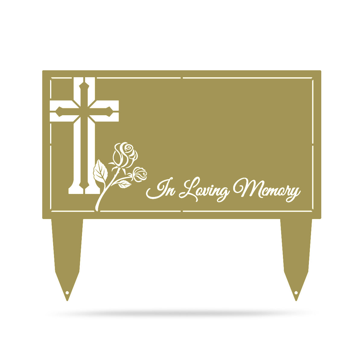 Memorial Grave Stakes Christian Faith / Gold / 20”x 24" - RealSteel Center