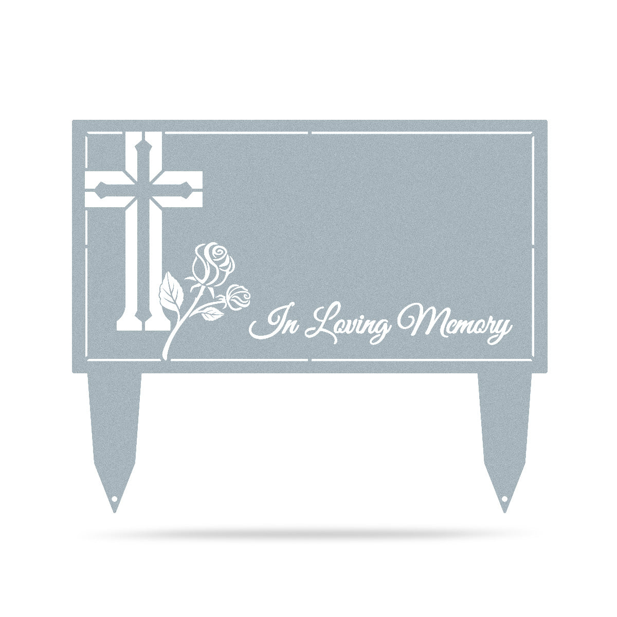 Memorial Grave Stakes Christian Faith / Textured Silver / 20”x 24" - RealSteel Center