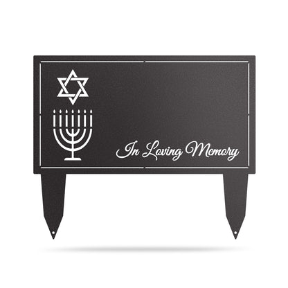 Memorial Grave Stakes Jewish Faith / Black / 20”x 24" - RealSteel Center