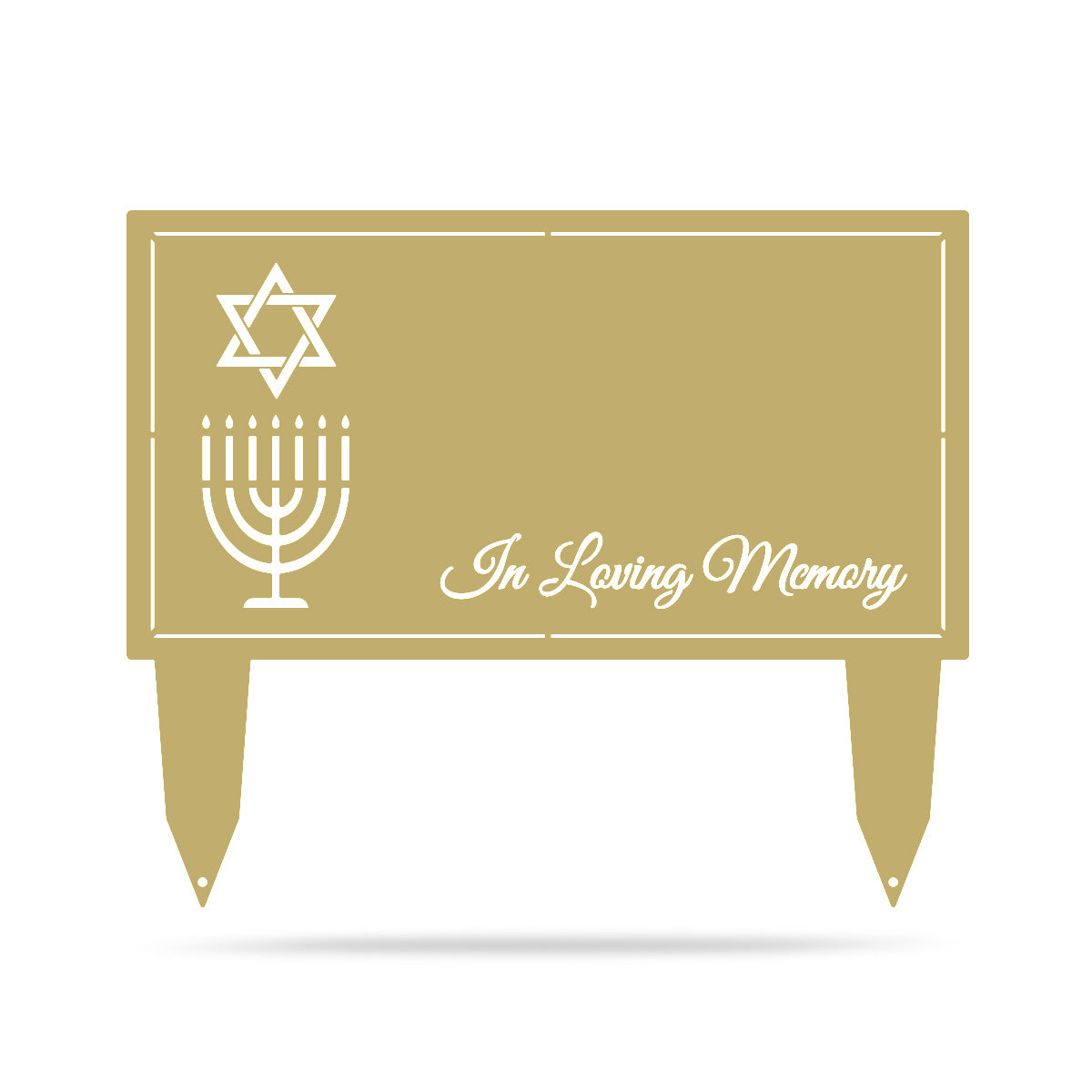 Memorial Grave Stakes Jewish Faith / Gold / 20”x 24" - RealSteel Center